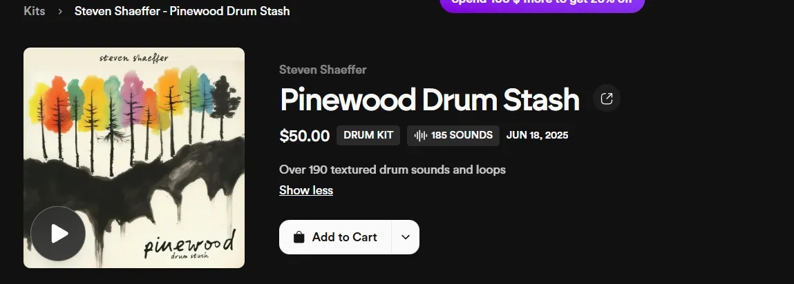 Pinewood Drum Stash cover - Steven Shaeffer