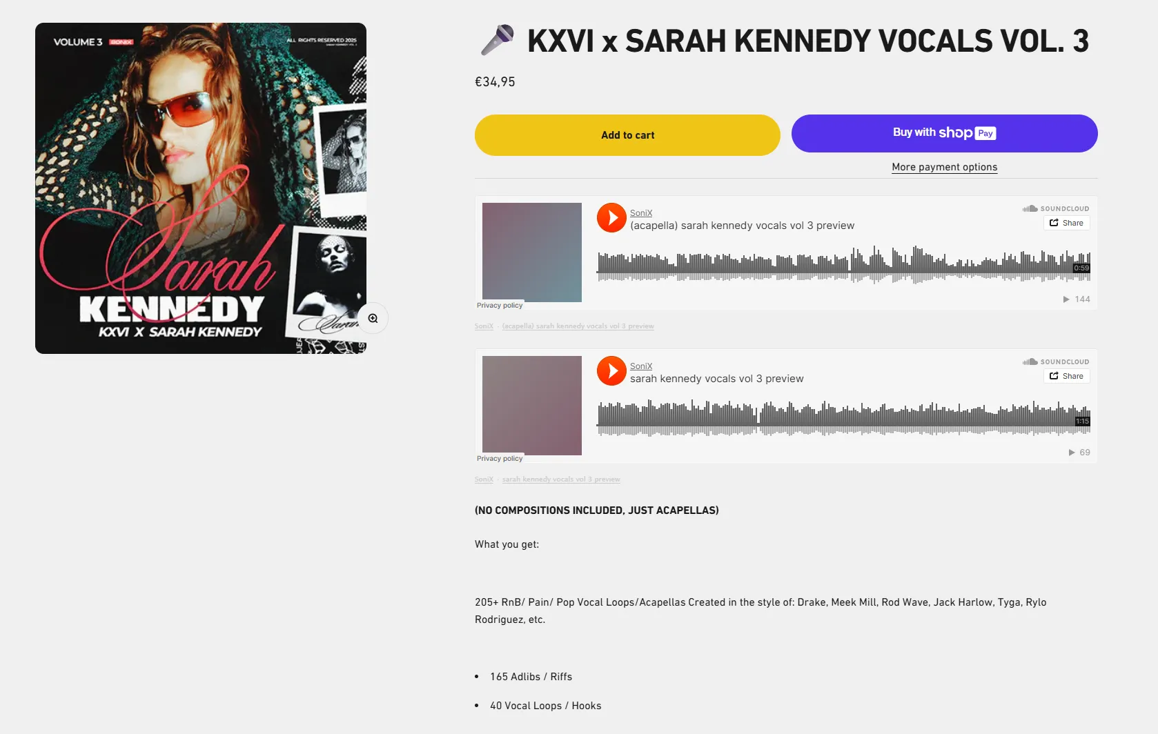 Sarah Kennedy Vocals Vol 3 cover - Sonix Audio