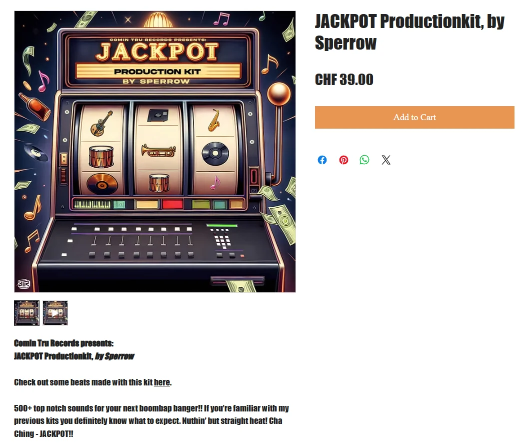 JACKPOT Production Kit cover - Sperrow