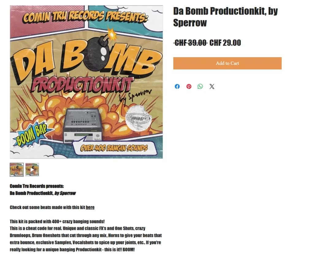 Da Bomb Production Kit cover - Sperrow